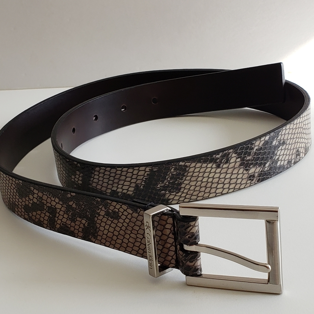 Calvin Klein snake print belt. 36 1/2" L x 1" W